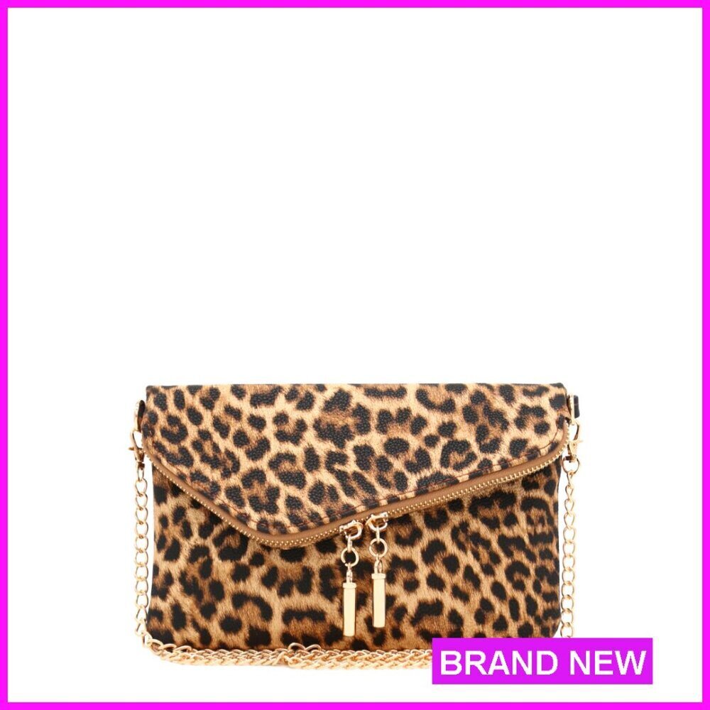 Envelope Wristlet Clutch Crossbody Bag with Detachable Chain Strap